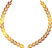 Luxury Gold Leaves Circular Laurel Wreath png