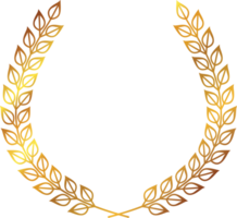 Luxury Gold Leaves Circular Laurel Wreath png