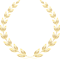 Luxury Gold Leaves Circular Laurel Wreath png