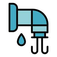 Clean water tap icon vector flat