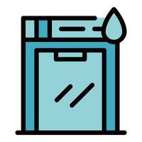 Save water dishwasher icon vector flat