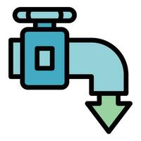 salvar agua grifo icono vector plano