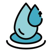 salvar agua soltar icono vector plano