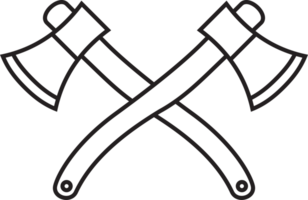 äventyr dubbel- yxa logotyp årgång objekt linje konst png