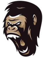 dier kingkong hoofd beest kleurrijk sport mascotte png