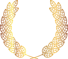 Luxury Gold Leaves Circular Laurel Wreath png