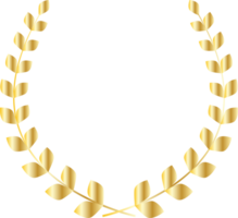 Luxury Gold Leaves Circular Laurel Wreath png