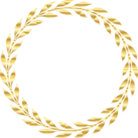 Luxury Gold Leaves Circular Laurel Wreath png