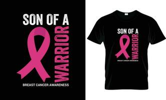 Son Of A Warrior,Breast Cancer T-Shirt Design Gifts Template vector
