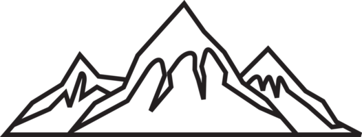 Mountain Icon Adventure Object Vintage Line Art png