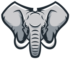 kleurrijk olifant dier beest hoofd sport logo png