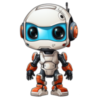 Cute modern robots characters elements. Artificial intelligence or scientific innovation technologies concept. Isolated design for mascots, sticker, mechanical toys, game character. png