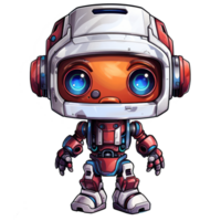 Cute modern robots characters elements. Artificial intelligence or scientific innovation technologies concept. Isolated design for mascots, sticker, mechanical toys, game character. png