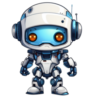 Cute modern robots characters elements. Artificial intelligence or scientific innovation technologies concept. Isolated design for mascots, sticker, mechanical toys, game character. png