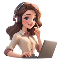 Call center people working wearing headsets with laptop, microphones, talking to customers. Customer support help, hotline operators consult service, global online technical support. png