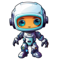 Cute modern robots characters elements. Artificial intelligence or scientific innovation technologies concept. Isolated design for mascots, sticker, mechanical toys, game character. png