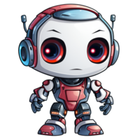Cute modern robots characters elements. Artificial intelligence or scientific innovation technologies concept. Isolated design for mascots, sticker, mechanical toys, game character. png