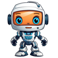 Cute modern robots characters elements. Artificial intelligence or scientific innovation technologies concept. Isolated design for mascots, sticker, mechanical toys, game character. png
