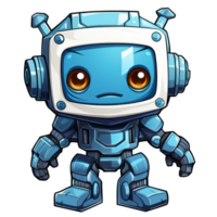 Cute modern robots characters elements. Artificial intelligence or scientific innovation technologies concept. Isolated design for mascots, sticker, mechanical toys, game character. png