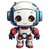 Cute modern robots characters elements. Artificial intelligence or scientific innovation technologies concept. Isolated design for mascots, sticker, mechanical toys, game character. png