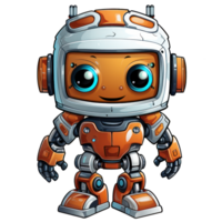Cute modern robots characters elements. Artificial intelligence or scientific innovation technologies concept. Isolated design for mascots, sticker, mechanical toys, game character. png