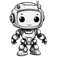 Cute modern robots characters elements. Artificial intelligence or scientific innovation technologies concept. Isolated design for mascots, sticker, mechanical toys, game character. png
