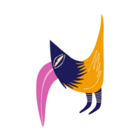 Quirky strange crow. A bizarre strange bird with a purple color png