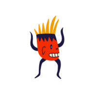 character monster with funny smile face and legs and hands. Illustration in a modern childish hand-drawn style png