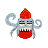 funny character monster gin with funny smile face. Illustration in a modern childish hand-drawn style png