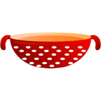 Red kitchen sieve. Cooking utensil, kitchenware. Cartoon illustration for food apps, websites and menues png