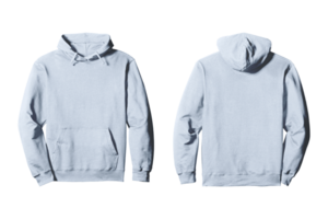 Unisex Baby Blue Pullover Hoodie Front and Back png