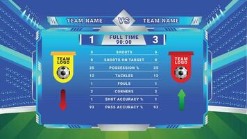 SCORE BOARD SOCCER LOWER THIRD SPORT BIG MATCH FOOTBALL TEAMS CHAMPIONSHIP BACKGROUND TEMPLATE vector