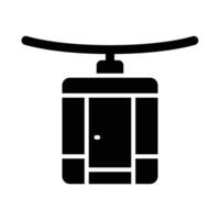 Cableway Vector Glyph Icon For Personal And Commercial Use.