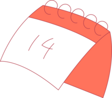 February 14 calendar icon. Valentine's day calendar. Happy anniversary concept png