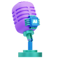 Speech Recognition AI 3D Illustration png