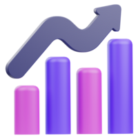 illustration 3d de la croissance des investissements png