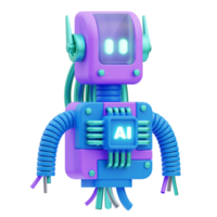 robot ai 3d illustration png