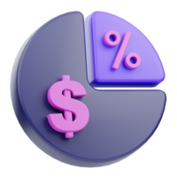 Growing Dividends 3D Illustration png