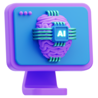 cognitif l'informatique 3d illustration png