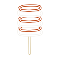 Tokpokki with sausages stick PNG for decoration