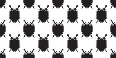 sword and shield seamless pattern vector