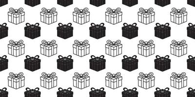 black white gift box seamless pattern vector