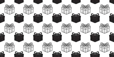 black white gift box seamless pattern vector