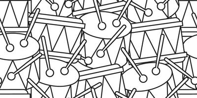 abstract drums and drum sticks seamless pattern vector