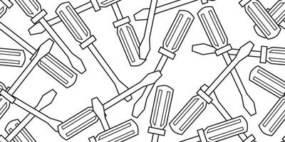 black white abstract screwdriver seamless pattern vector