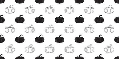 outline silhouette pumkins seamless pattern vector