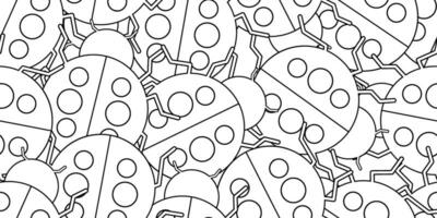 outline abstract ladybugs seamless pattern vector