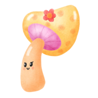 mignonne sucré champignon fille caractère main dessiner png