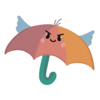 Cute angel colorful umbrella png