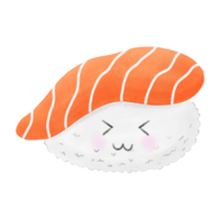 Delicious and cute salmon sushi png